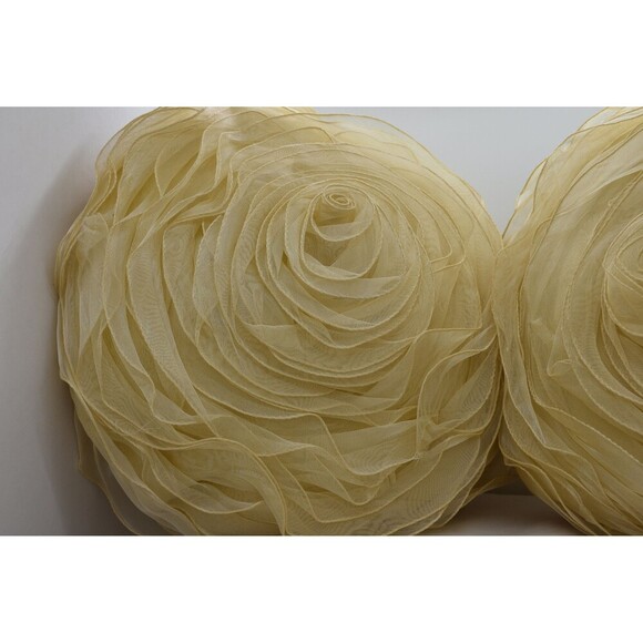 Elegant beautiful Yellowish Pearl Rose Weaving Silk Throw Pillows‎ - Picture 10 of 10